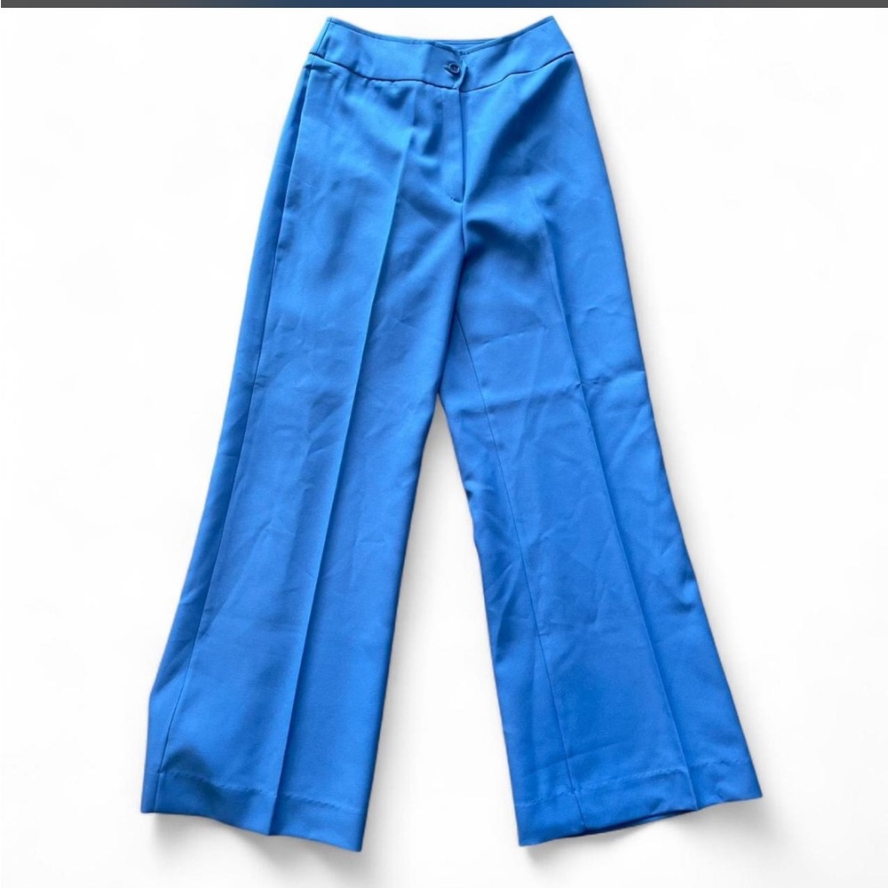 Vintage 70s blue high waisted flare pants 30” waist boho trousers